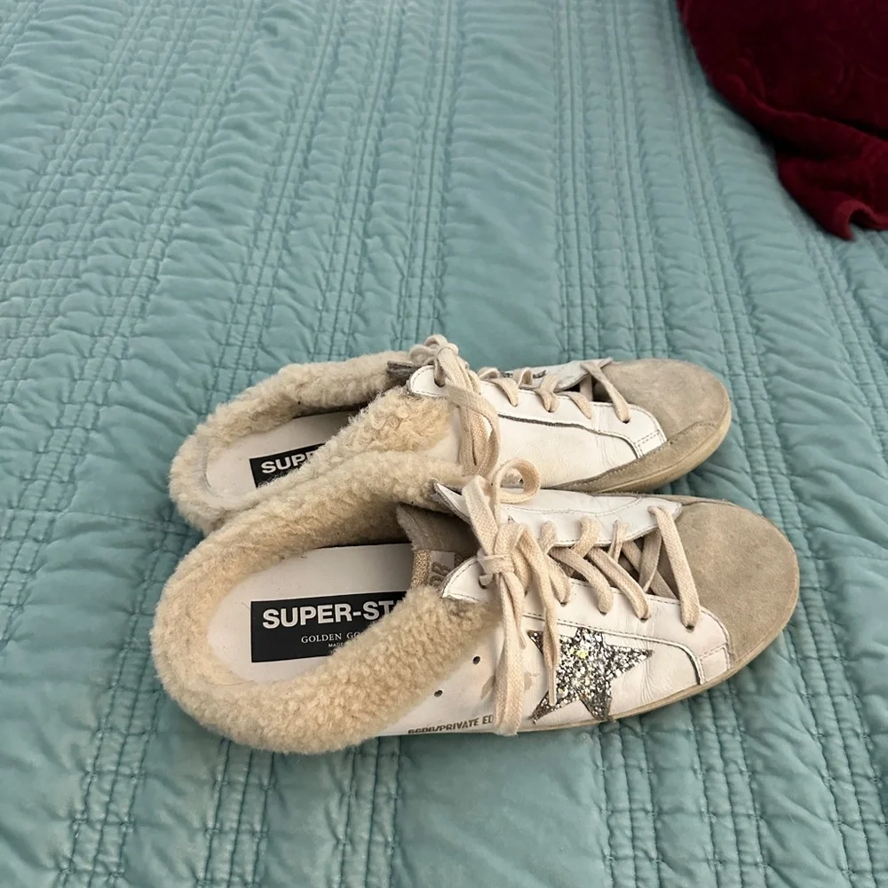 Golden Goose Super-Star Sabot white leather and shearling lining - Picture 5 of 11